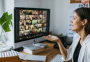 a woman is in a zoom meeting