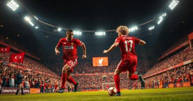 football match with the Liverpool team at a stadium