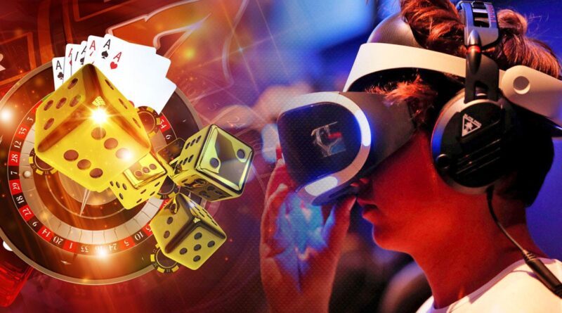 casino player with virtual reality glasses