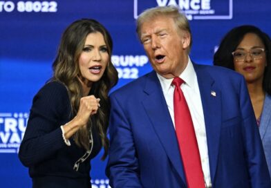 Christie Noem and Donald Trump