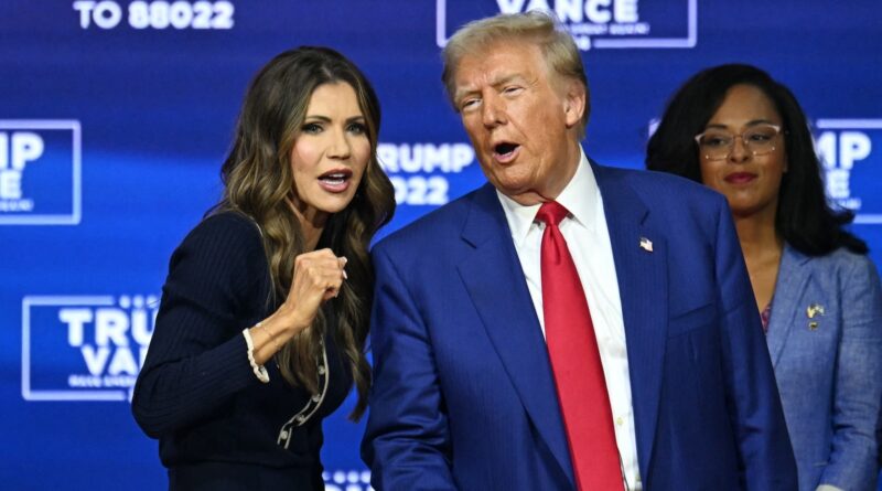 Christie Noem and Donald Trump